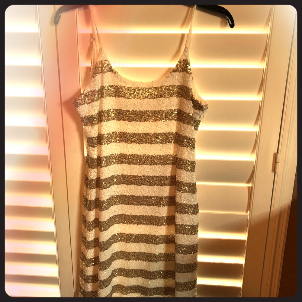 MM Couture By Miss Me white /gold cocktail dress